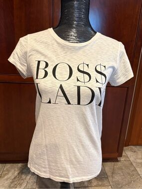Express White "Boss Lady" Graphic Tee